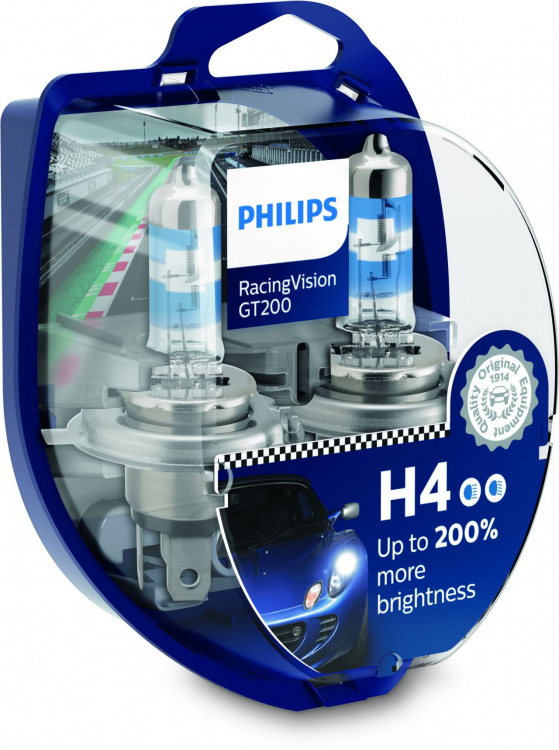 Philips H4 12V 60/55W RacingVision GT200 Set - 2 Stück